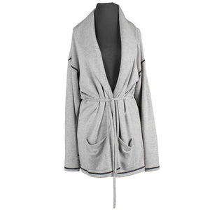Lauren Ralph Lauren Sz L Gray Black Pockets Collared Viscose Polyester Jacket