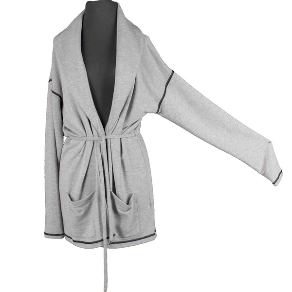 Lauren Ralph Lauren Sz L Gray Black Pockets Collared Viscose Polyester Jacket