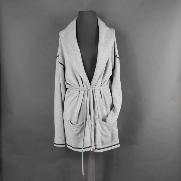 Lauren Ralph Lauren Sz L Gray Black Pockets Collared Viscose Polyester Jacket