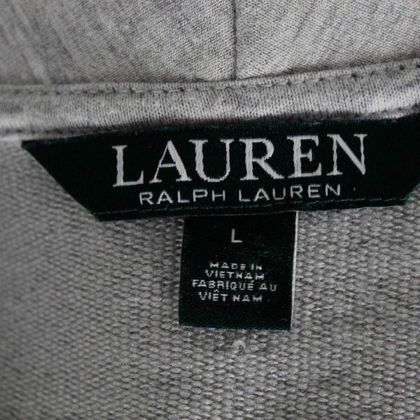 Lauren Ralph Lauren Sz L Gray Black Pockets Collared Viscose Polyester Jacket