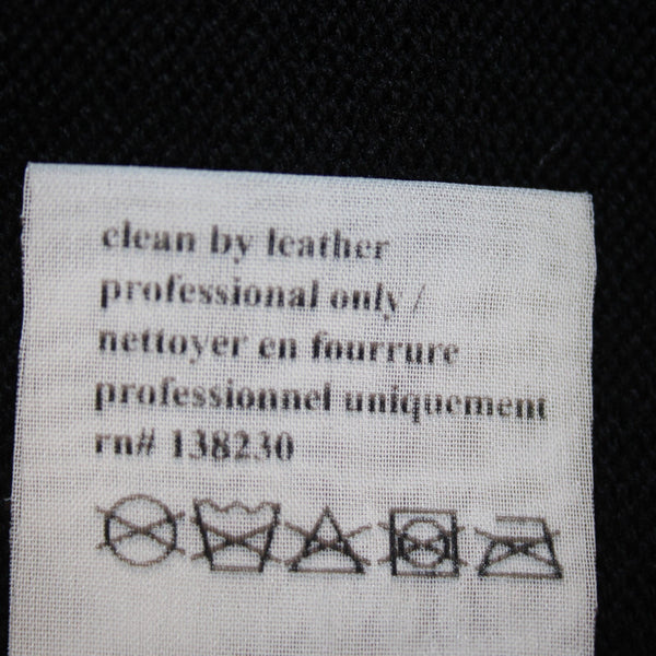 Skaist Taylor Sz S Black Leather Shoulder Knit Round Neck 100% Wool Lamb Sweater