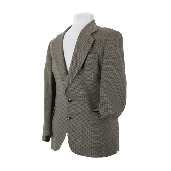 Oscar De La Renta Sz 42R Brown Tan Herringbone Traveler Worsted 2 Button Blazer