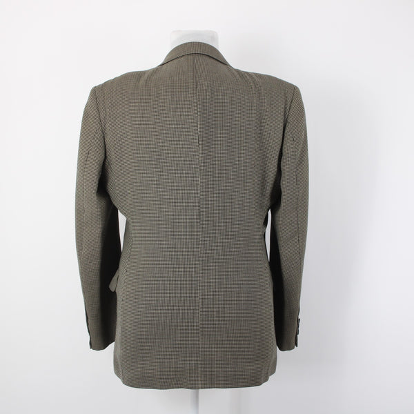 Oscar De La Renta Sz 42R Brown Tan Herringbone Traveler Worsted 2 Button Blazer