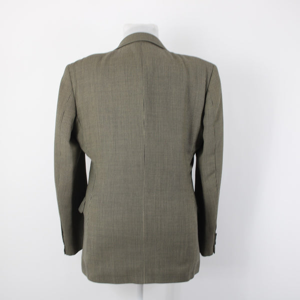 Oscar De La Renta Sz 42R Brown Tan Herringbone Traveler Worsted 2 Button Blazer