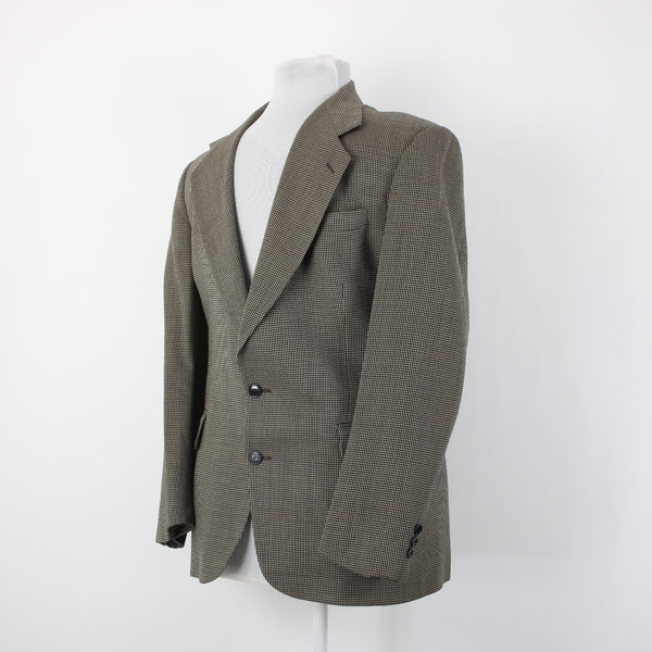 Oscar De La Renta Sz 42R Brown Tan Herringbone Traveler Worsted 2 Button Blazer