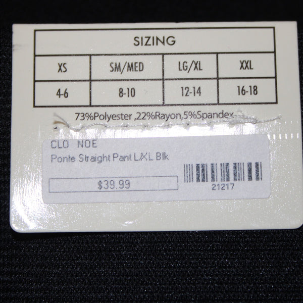 Simply Noelle Pant NEW $40 Sz L XL x 31 Black Pull On Skinny Poly Spandex Pant