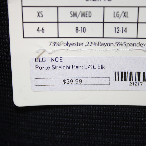 Simply Noelle Pant NEW $40 Sz L XL x 31 Black Pull On Skinny Poly Spandex Pant