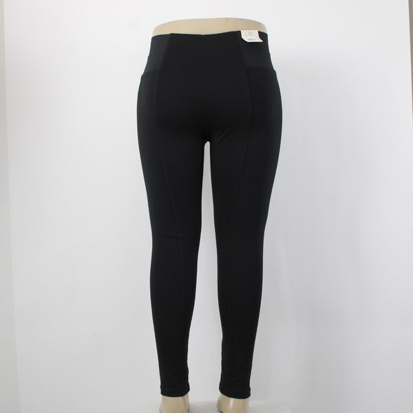 Simply Noelle Pant NEW $40 Sz L XL x 31 Black Pull On Skinny Poly Spandex Pant