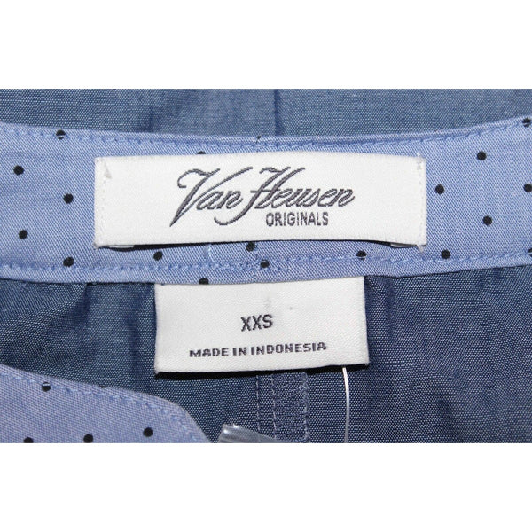 Van Heusen NEW XXS Blue Cotton Polyester Blend Tab Sleeve Top