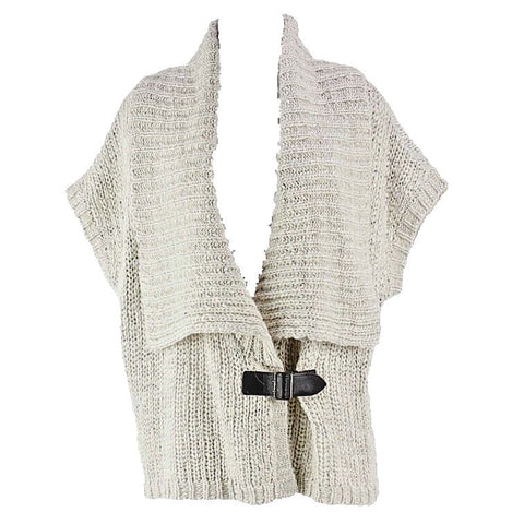 Ann Taylor NEW $98 Sz XS/S Beige Acrylic Wool Alpaca Large Knit Cardigan
