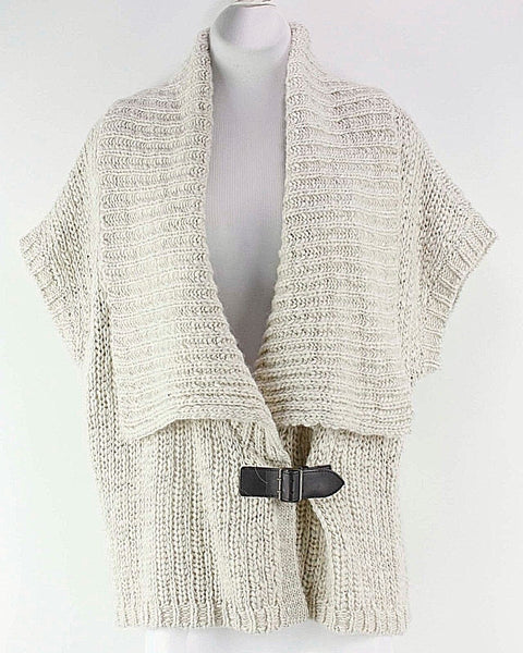 Ann Taylor NEW $98 Sz XS/S Beige Acrylic Wool Alpaca Large Knit Cardigan
