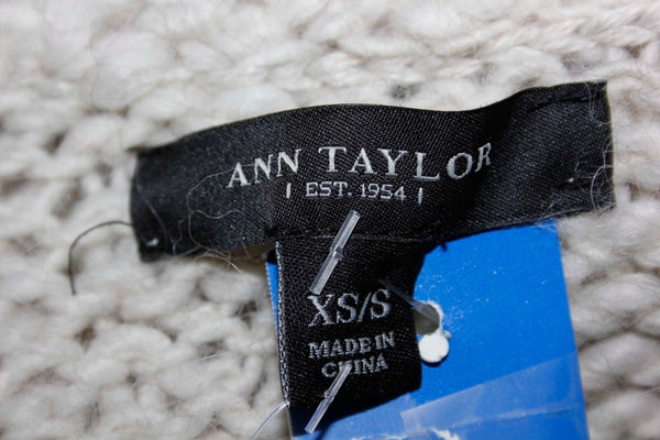 Ann Taylor NEW $98 Sz XS/S Beige Acrylic Wool Alpaca Large Knit Cardigan