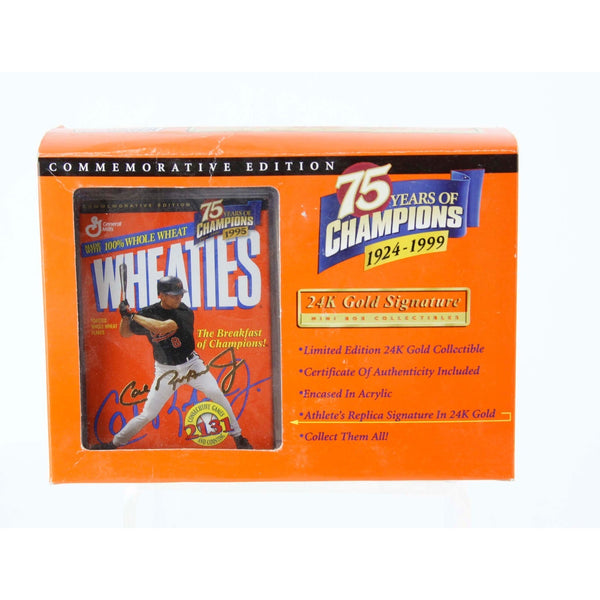 Wheaties Cal Ripken Jr. 75 Years Of Champions Gold Signature Card In Box NEW