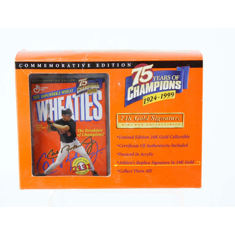 Wheaties Cal Ripken Jr. 75 Years Of Champions Gold Signature Card In Box NEW