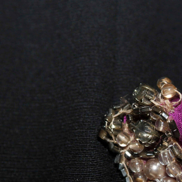 Maria Bianco Nero NEW $315 Sz M Black Purple Embellished Silk Blend Dress