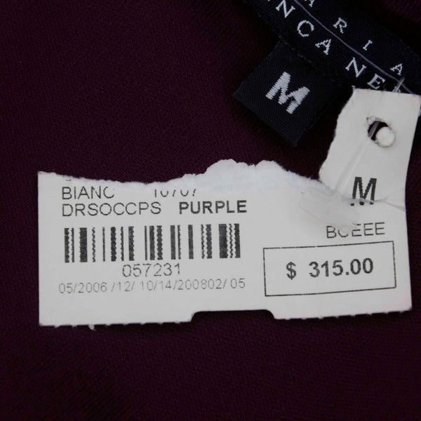 Maria Bianco Nero NEW $315 Sz M Black Purple Embellished Silk Blend Dress