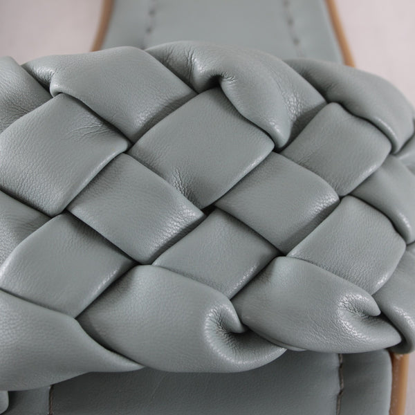 Coach And Four Sandals Sz 11? Blue Braided Slip On Leather Rubber Sandal