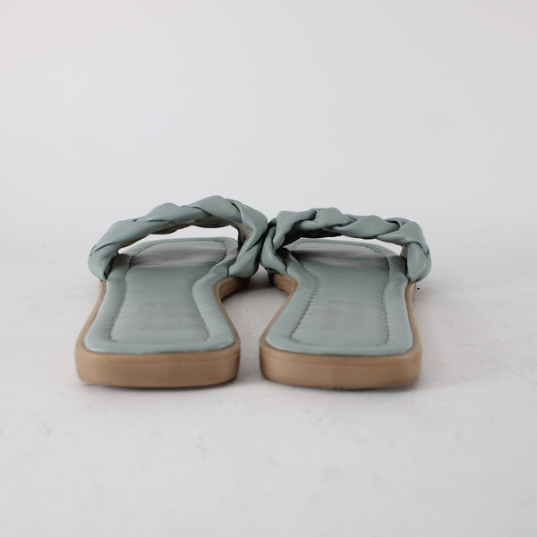 Coach And Four Sandals Sz 11? Blue Braided Slip On Leather Rubber Sandal