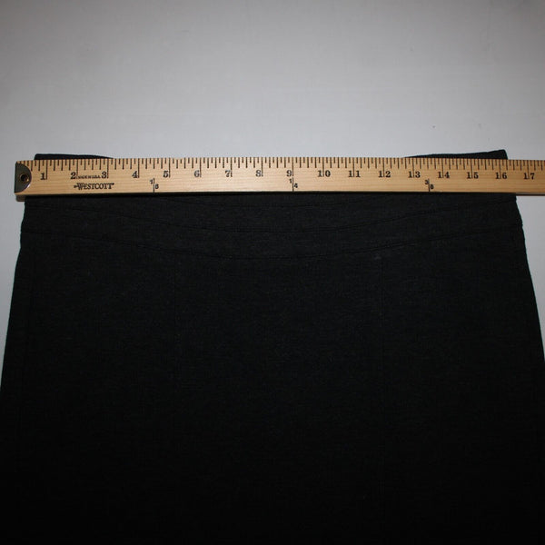 Cabi Sz 6 Charcoal Black Unlined Hook Eye Rayon Nylon Spandex Woven Knit Skirt