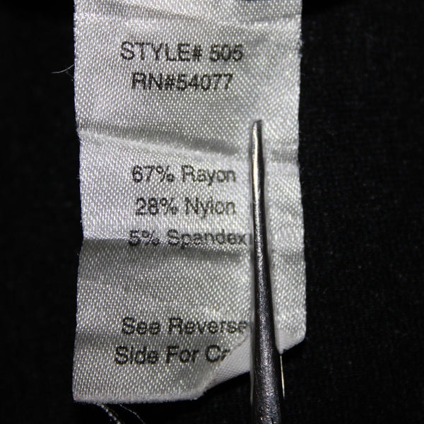 Cabi Sz 6 Charcoal Black Unlined Hook Eye Rayon Nylon Spandex Woven Knit Skirt