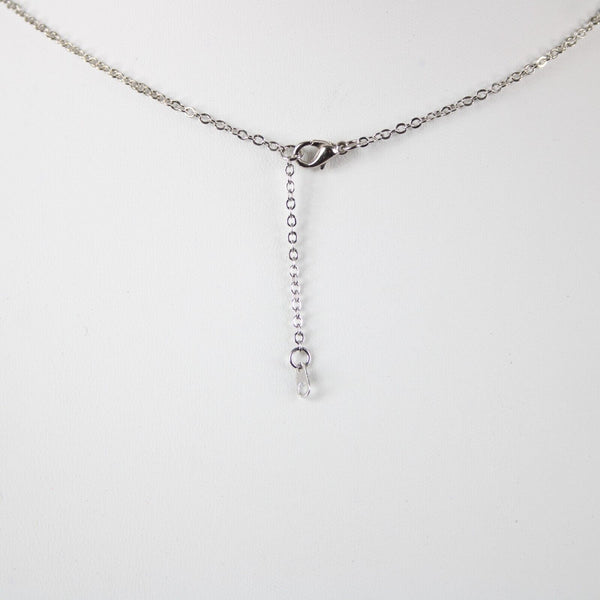 ALEXANDRA Name Silvertone Rhinestone 14.5" w 4.5" Multi Ring Extender Necklace