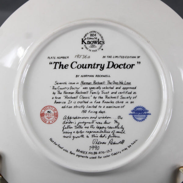 Edwin M Knowles 1854 The Country Doctor By Norman Rockwell #19536A Plate