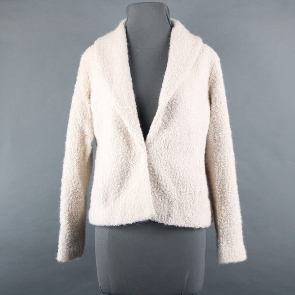 Eileen Fisher Petite Sz S Tan Collared Pockets Lined Wool Nylon Rayon Jacket