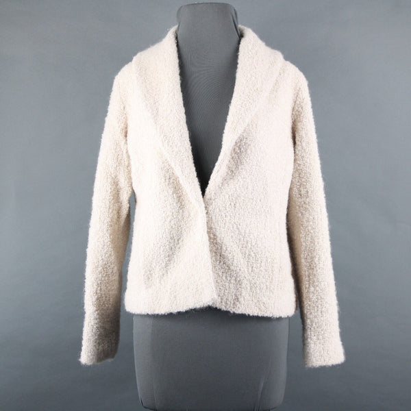 Eileen Fisher Petite Sz S Tan Collared Pockets Lined Wool Nylon Rayon Jacket