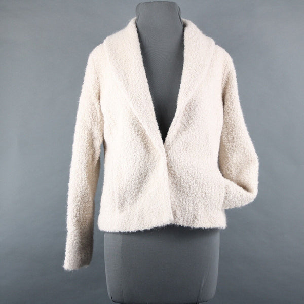 Eileen Fisher Petite Sz S Tan Collared Pockets Lined Wool Nylon Rayon Jacket