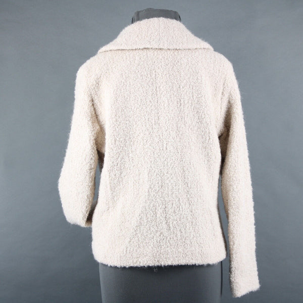Eileen Fisher Petite Sz S Tan Collared Pockets Lined Wool Nylon Rayon Jacket