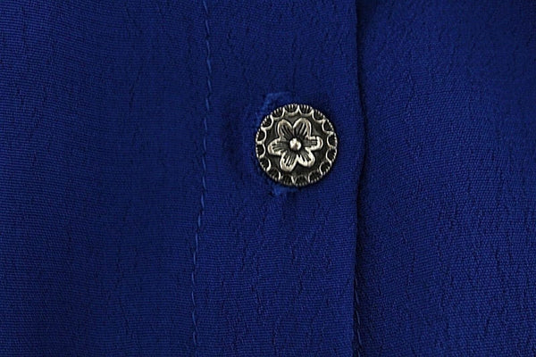 Socialite NEW Size L Royal Blue Button Back Cropped 100% Rayon Top