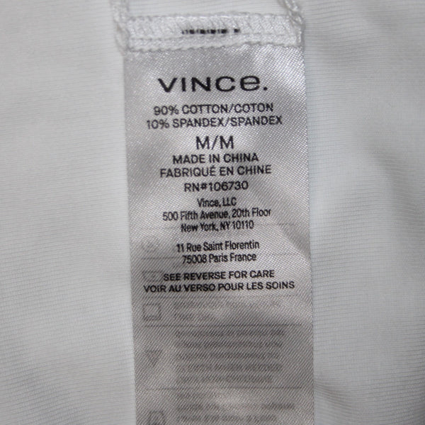 Vince Dress NEW $225 Sz M White Bodycon Ruched Long Cotton Spandex Sexy Dress