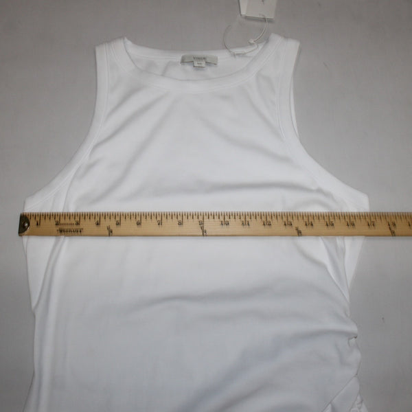 Vince Dress NEW $225 Sz M White Bodycon Ruched Long Cotton Spandex Sexy Dress