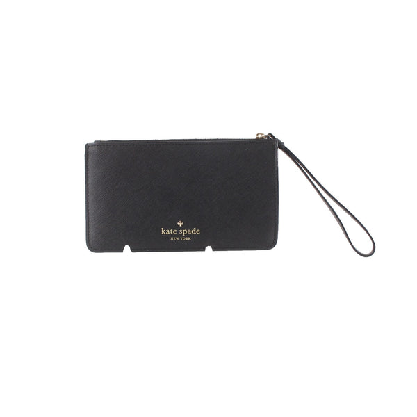 Kate Spade Wallet 7 x 4 x 1 Black Gold Hardware Inner Card Slots Leather Wallet