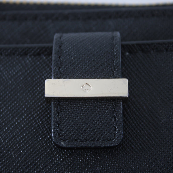 Kate Spade Wallet 7 x 4 x 1 Black Gold Hardware Inner Card Slots Leather Wallet