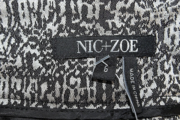 Nic Zoe NEW $128 6 x 28 Black Taupe Cotton Polyester Spandex Pant
