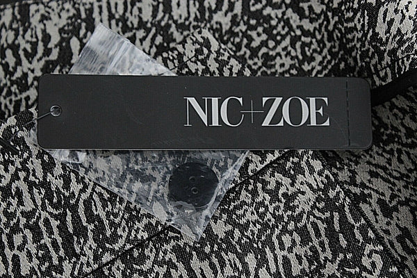 Nic Zoe NEW $128 6 x 28 Black Taupe Cotton Polyester Spandex Pant