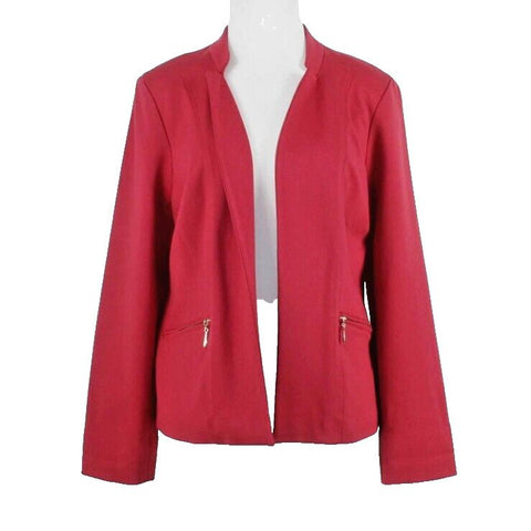 Chicos NEW $129 Sz 1 Red Gold Rayon Nylon Spandex Polyester Everyday Jacket