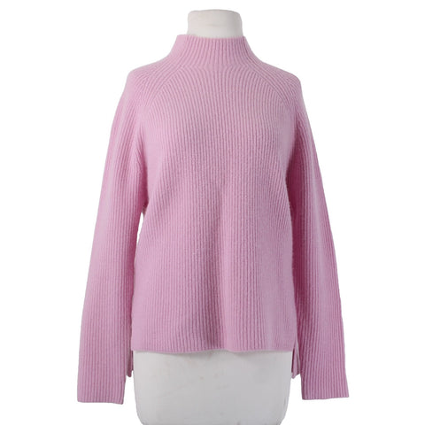 Maje Turtleneck Sweater Sz 1 Cotton Candy Pink Knit Hi Lo 100% Cashmere Sweater