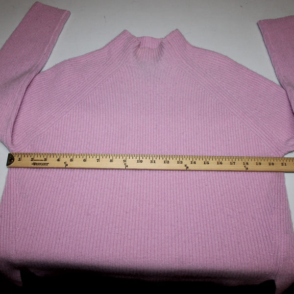 Maje Turtleneck Sweater Sz 1 Cotton Candy Pink Knit Hi Lo 100% Cashmere Sweater
