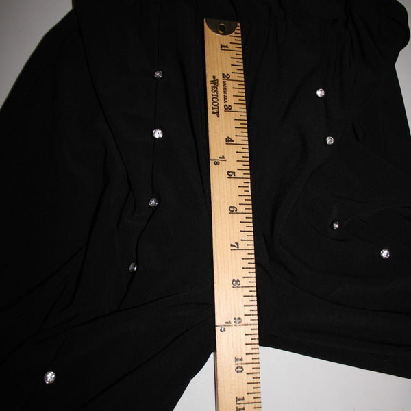 Prelude Sz S Black Rhinestones Flared Sleeveless Polyester Spandex Jumpsuit