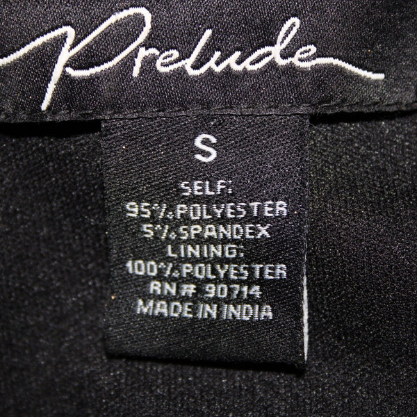 Prelude Sz S Black Rhinestones Flared Sleeveless Polyester Spandex Jumpsuit