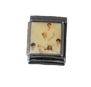 Leona "Family Photo" Stainless Steel Elastic Stretch Chain Link Italian Charm