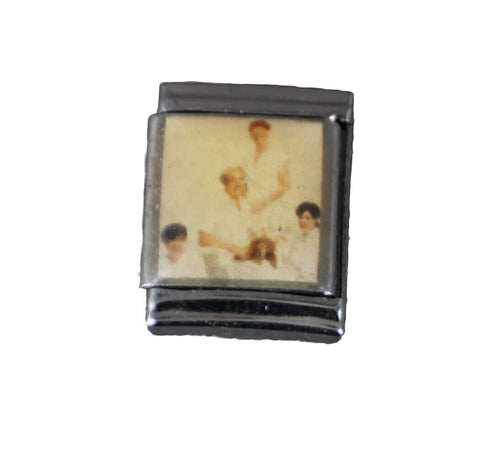 Leona "Family Photo" Stainless Steel Elastic Stretch Chain Link Italian Charm