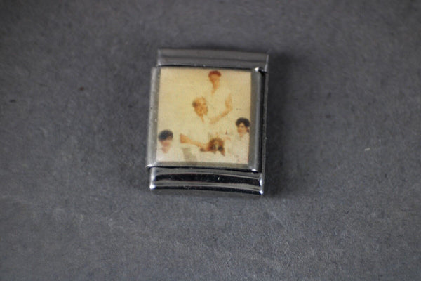 Leona "Family Photo" Stainless Steel Elastic Stretch Chain Link Italian Charm