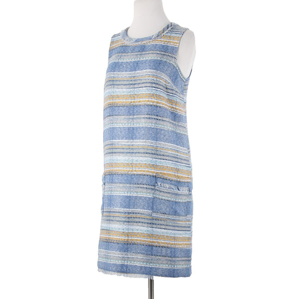 Akemi + Kin NEW $148 Sz 0 Blue Yellow Multi Pocket Polyester Acrylic Shift Dress
