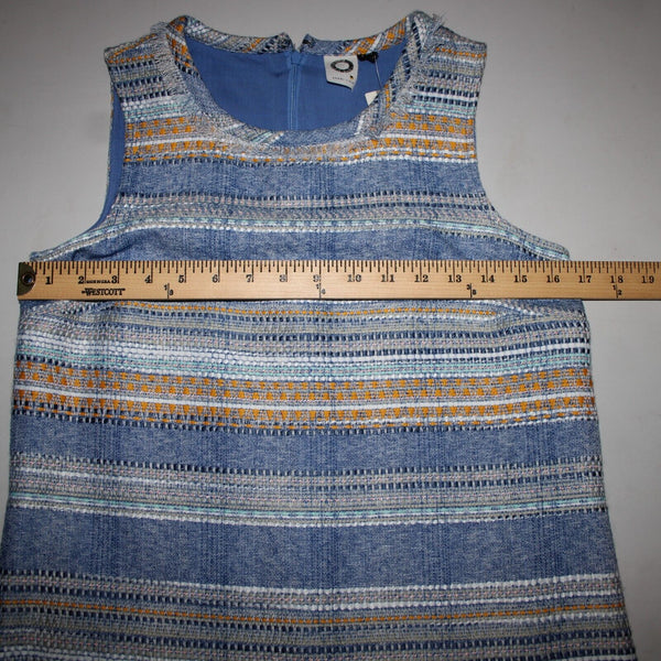 Akemi + Kin NEW $148 Sz 0 Blue Yellow Multi Pocket Polyester Acrylic Shift Dress