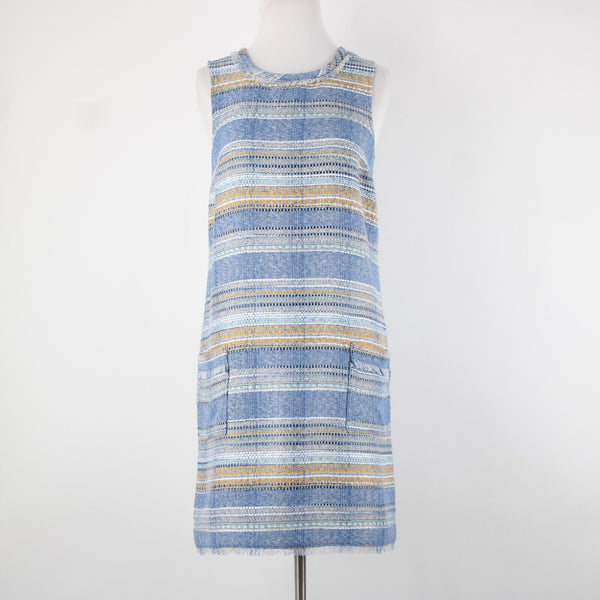Akemi + Kin NEW $148 Sz 0 Blue Yellow Multi Pocket Polyester Acrylic Shift Dress