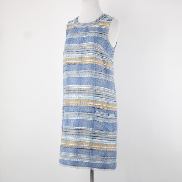 Akemi + Kin NEW $148 Sz 0 Blue Yellow Multi Pocket Polyester Acrylic Shift Dress
