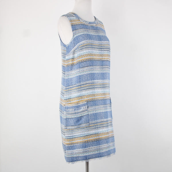 Akemi + Kin NEW $148 Sz 0 Blue Yellow Multi Pocket Polyester Acrylic Shift Dress